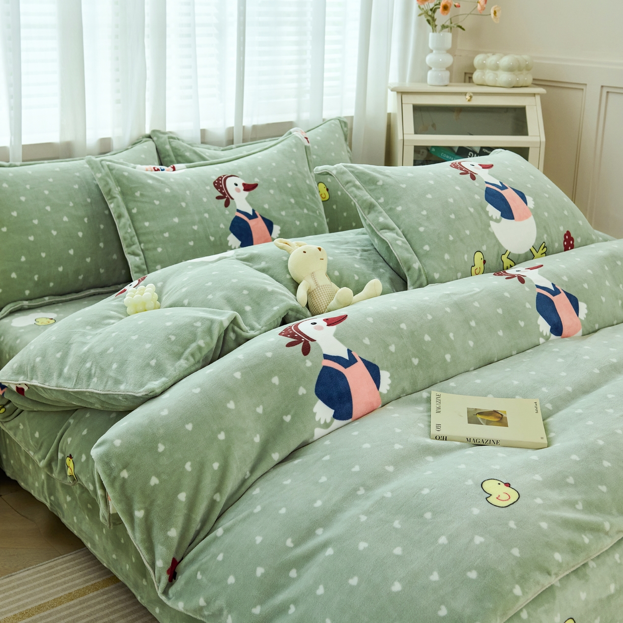 91家纺网 家纺一手货源 找家纺 （总）尚品凤凰2025新款高克重印花牛奶绒四件套-工艺款