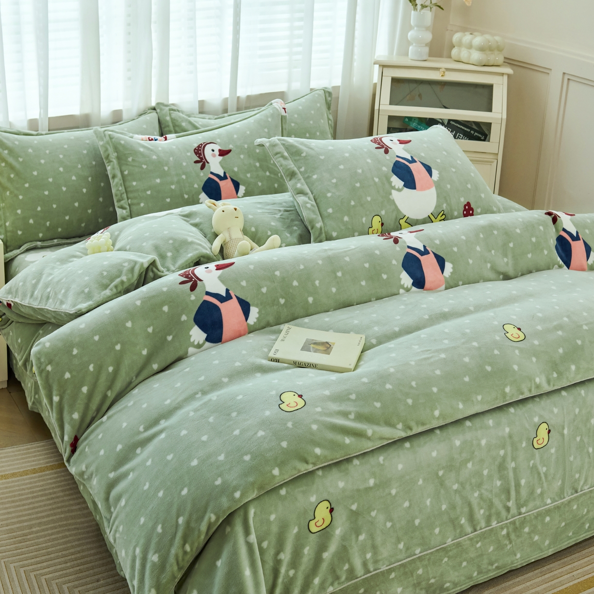 91家纺网 家纺一手货源 找家纺 （总）尚品凤凰2025新款高克重印花牛奶绒四件套-工艺款