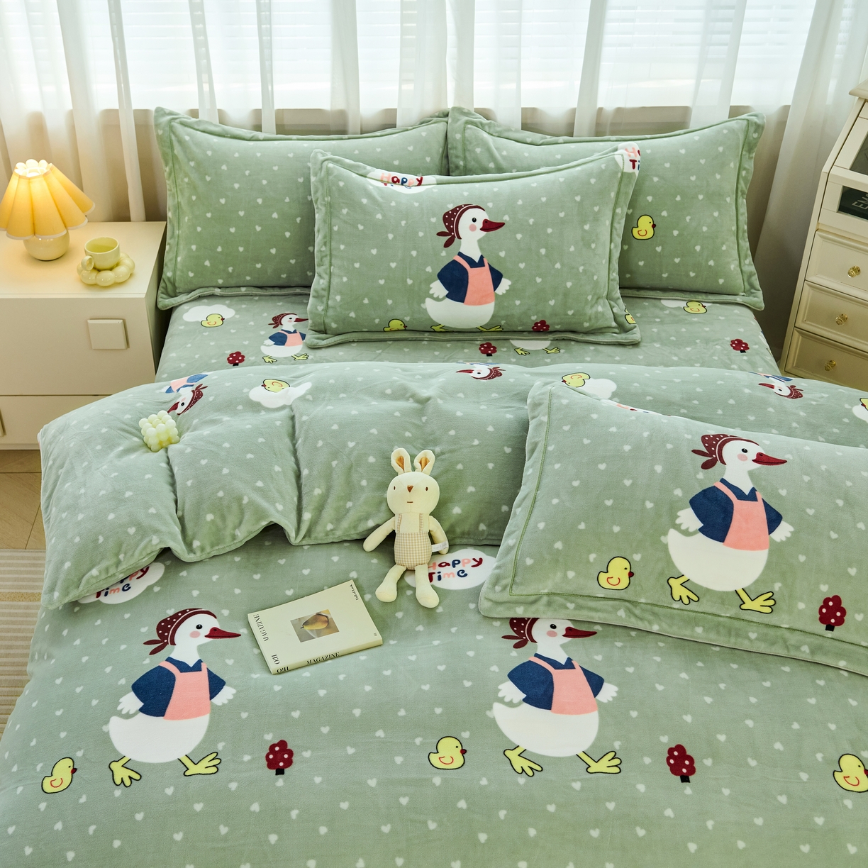 91家纺网 家纺一手货源 找家纺 （总）尚品凤凰2025新款高克重印花牛奶绒四件套-工艺款