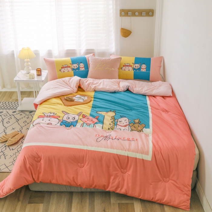 91家纺网 家纺一手货源 找家纺 （总）十九色 2025新款数码印花大版针织绒春秋冬被卡通被子被芯