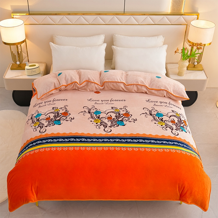 贝诗梦 2025新款牛奶绒金貂绒法莱绒单被套 花韵