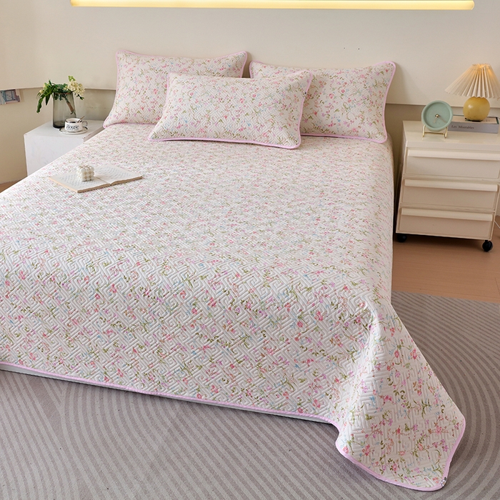 91家纺网 家纺一手货源 找家纺 羽爱家纺 2025新款A类双面印花全棉水洗床盖套件-三件套 花蔓梦境-