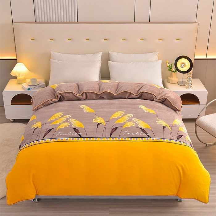 贝诗梦 2025新款牛奶绒金貂绒法莱绒单被套 芦苇风情