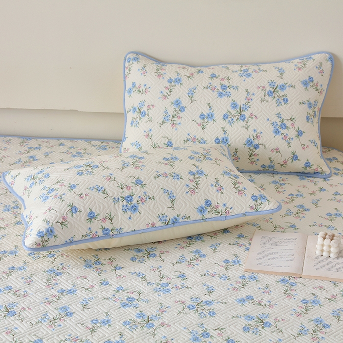 91家纺网 家纺一手货源 找家纺 羽爱家纺 2025新款A类双面印花全棉水洗床盖套件-三件套 花叶影-