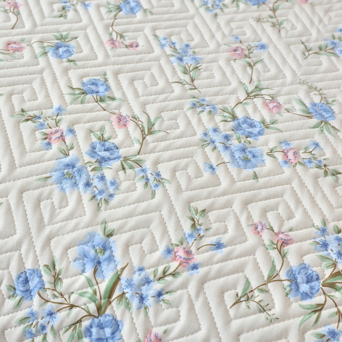 91家纺网 家纺一手货源 找家纺 羽爱家纺 2025新款A类双面印花全棉水洗床盖套件-三件套 花叶影-