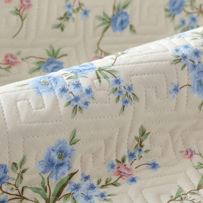 91家纺网 家纺一手货源 找家纺 羽爱家纺 2025新款A类双面印花全棉水洗床盖套件-三件套 花叶影-