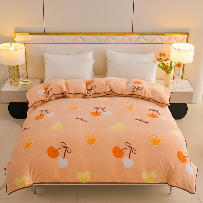 贝诗梦 2025新款牛奶绒金貂绒法莱绒单被套 沁园花开