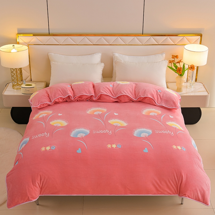 贝诗梦 2025新款牛奶绒金貂绒法莱绒单被套 花暖迎春