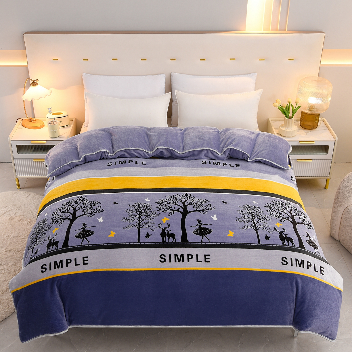 贝诗梦 2025新款牛奶绒金貂绒法莱绒单被套 发财树