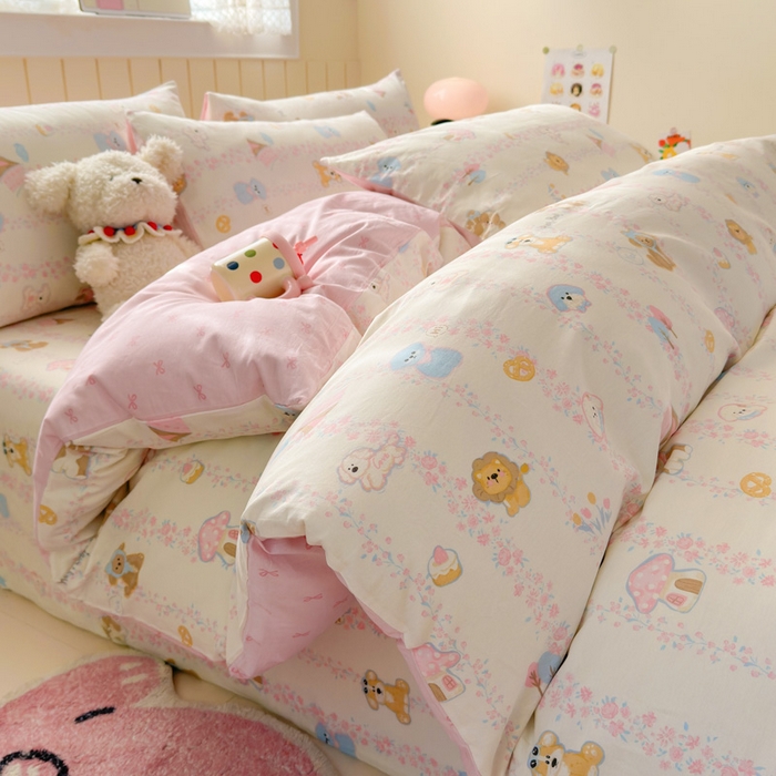 91家纺网 家纺一手货源 找家纺 （总）曼之夏 2025新款全棉纯棉40支学生季卡通印花四件套