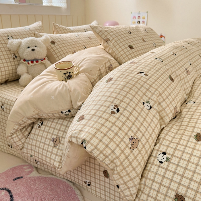 91家纺网 家纺一手货源 找家纺 （总）曼之夏 2025新款全棉纯棉40支学生季卡通印花四件套