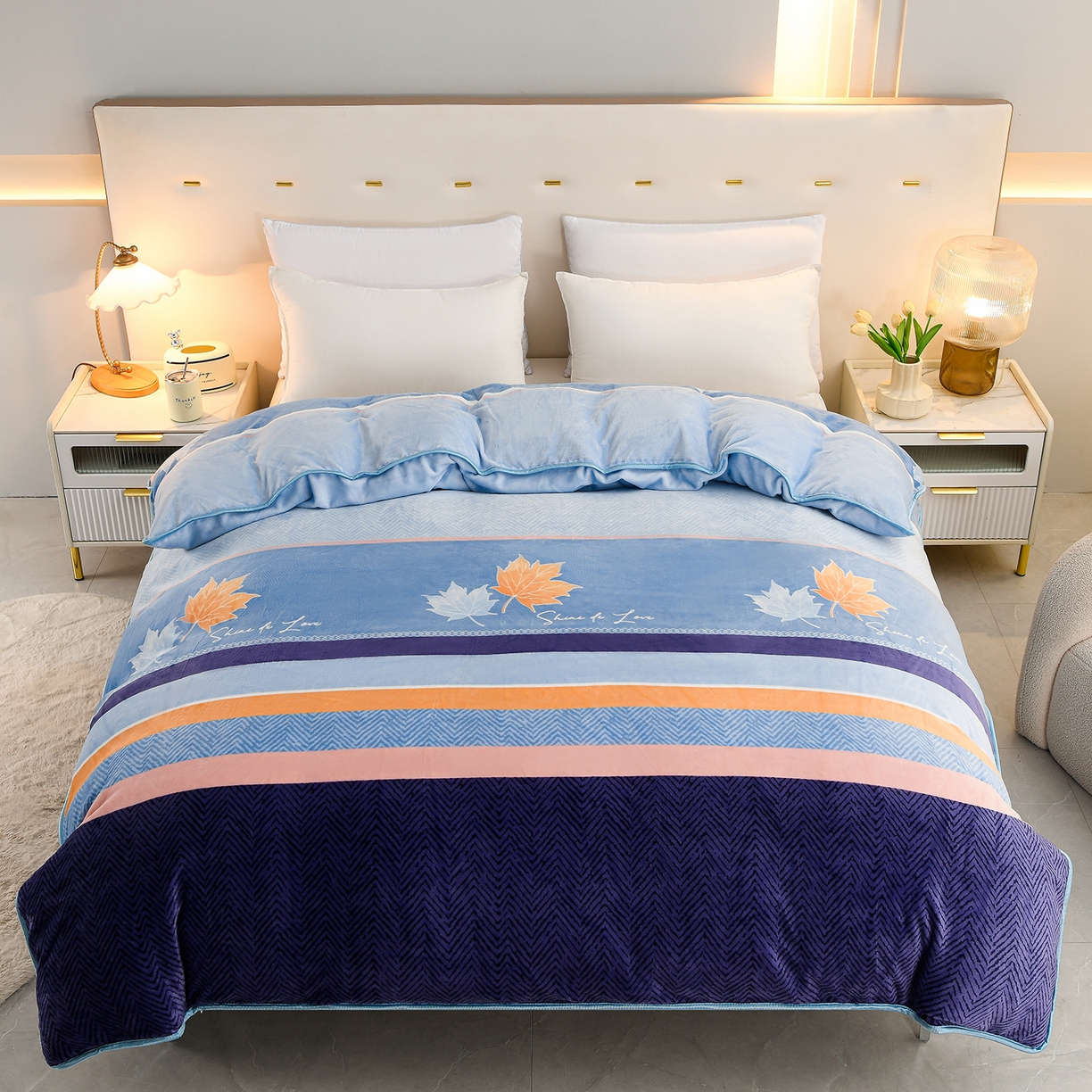 贝诗梦 2025新款牛奶绒金貂绒法莱绒单被套 冬语