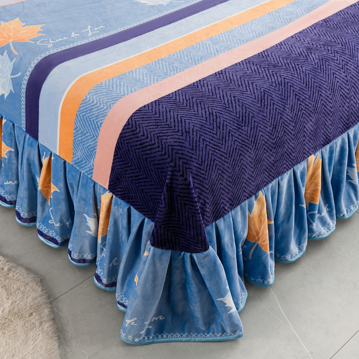 91家纺网 家纺一手货源 找家纺 贝诗梦 2025新款牛奶绒金貂绒法莱绒单被套 冬语