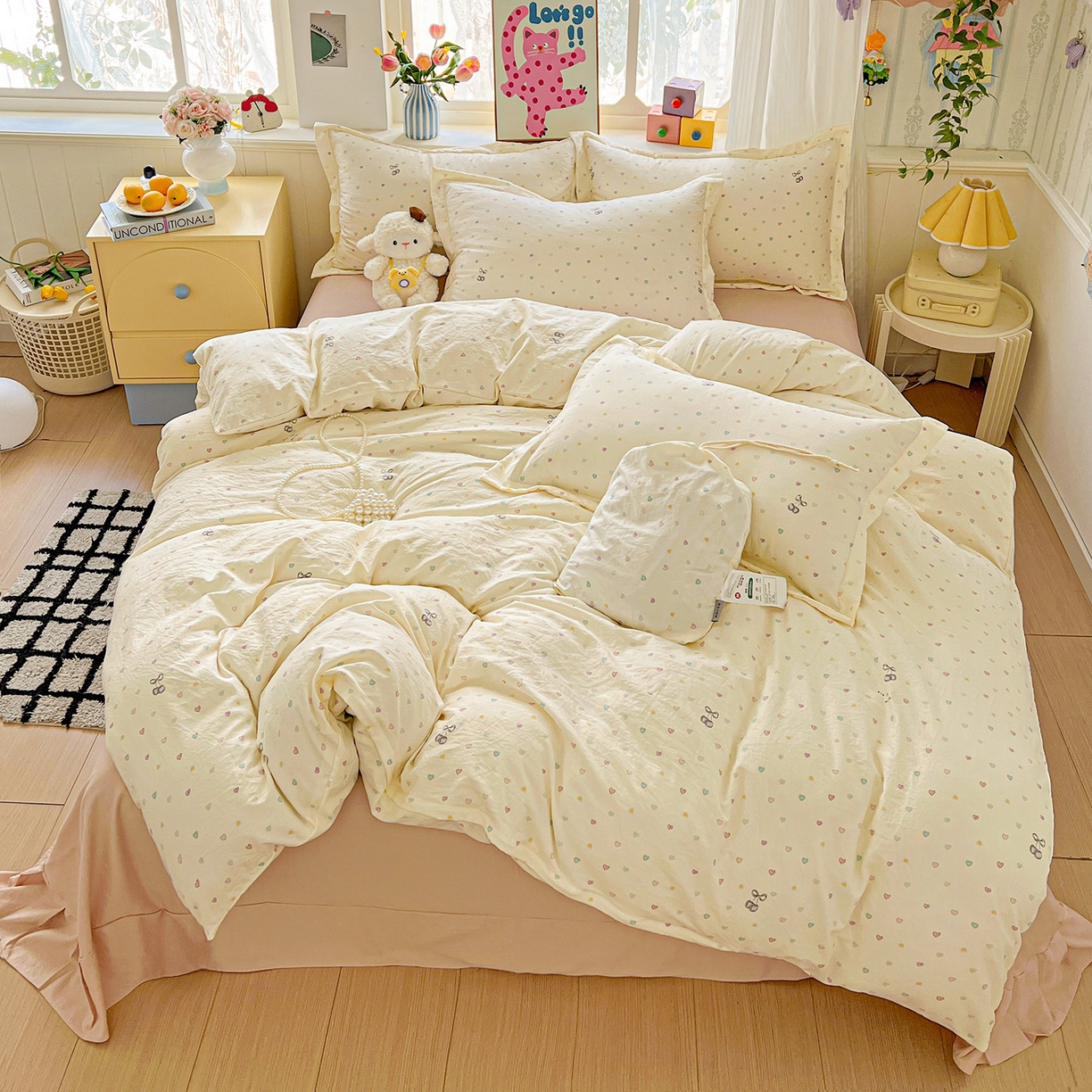 91家纺网 家纺一手货源 找家纺 （总）梦莱斯 2025新款韩国小布袋古法云感棉四件套