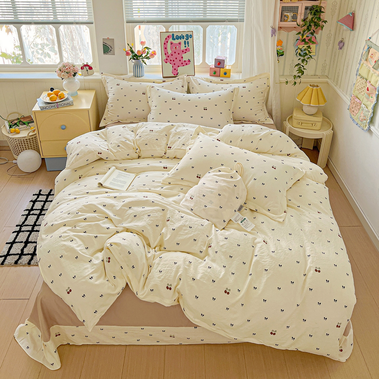 91家纺网 家纺一手货源 找家纺 （总）梦莱斯 2025新款韩国小布袋古法云感棉四件套