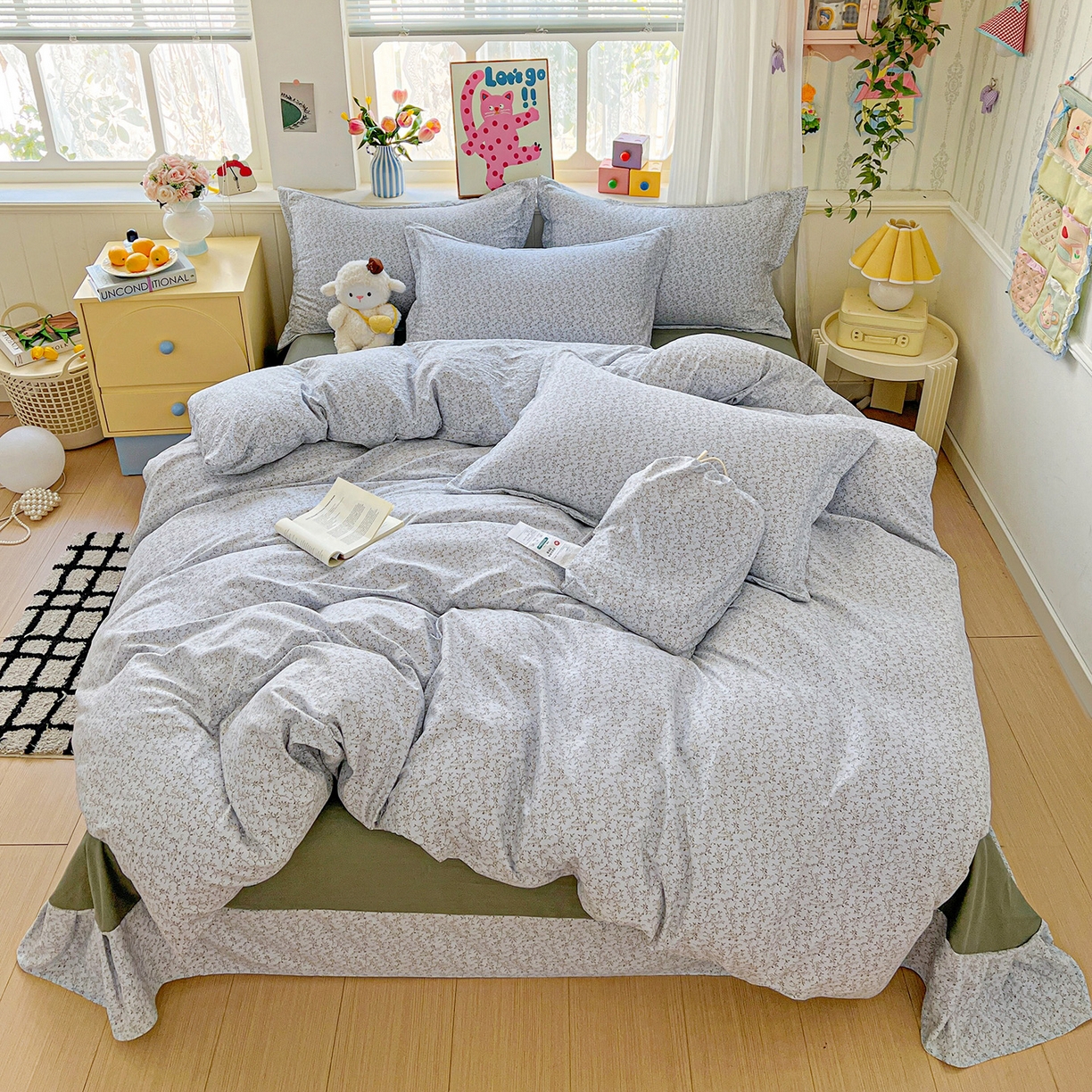 91家纺网 家纺一手货源 找家纺 （总）梦莱斯 2025新款韩国小布袋古法云感棉四件套