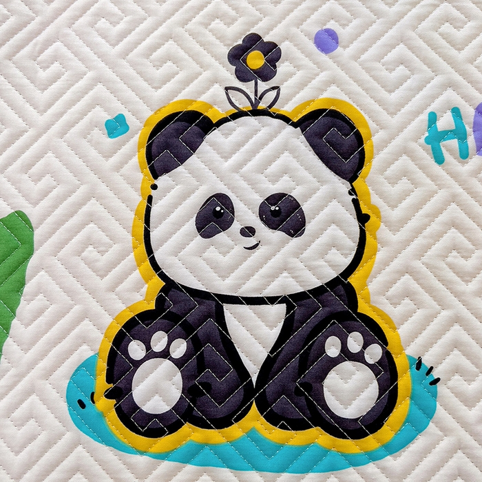 91家纺网 家纺一手货源 找家纺 羽爱家纺 2025新款A类双面印花全棉水洗床盖套件-三件套 欢乐熊猫-