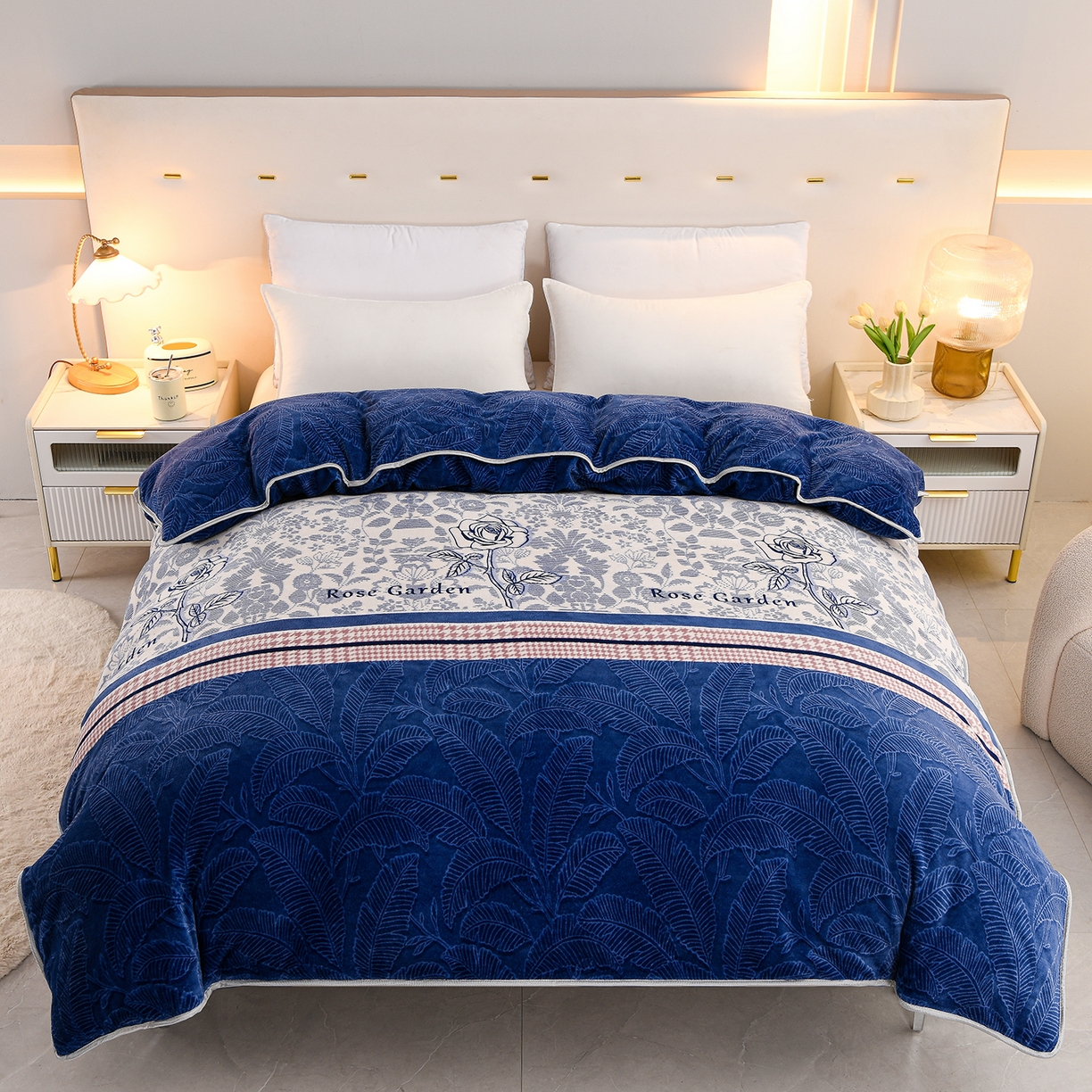 贝诗梦 2025新款牛奶绒金貂绒法莱绒单被套 玫瑰物语