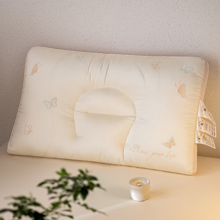 91家纺网 家纺一手货源 找家纺 鼎晟纺 2025新款新品蚕丝蛋白护颈枕成人枕芯学生枕头 蚕丝蛋白-亮粉色