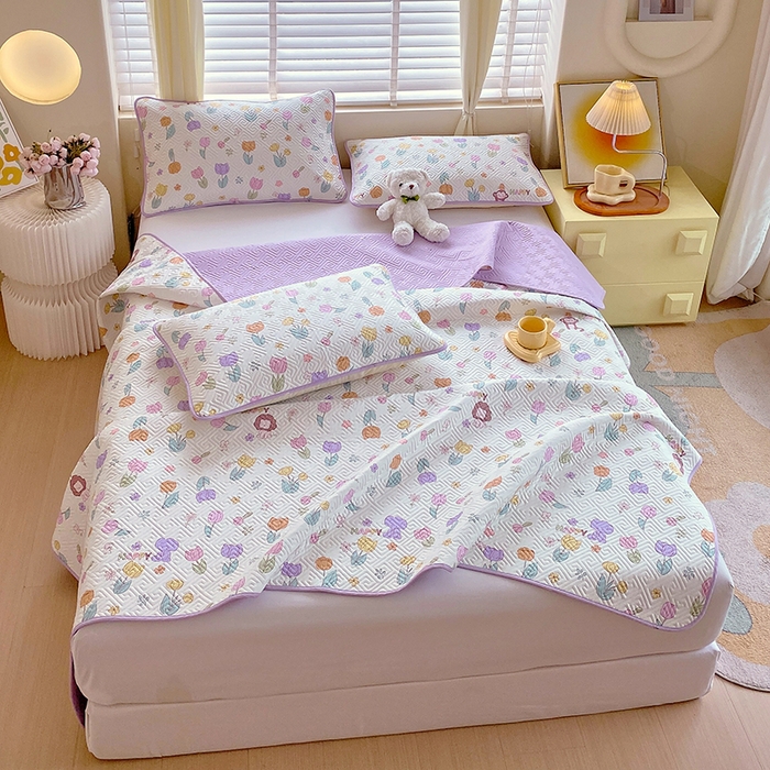 91家纺网 家纺一手货源 找家纺 羽爱家纺 2025新款A类双面印花全棉水洗床盖套件-三件套 快乐崇拜-