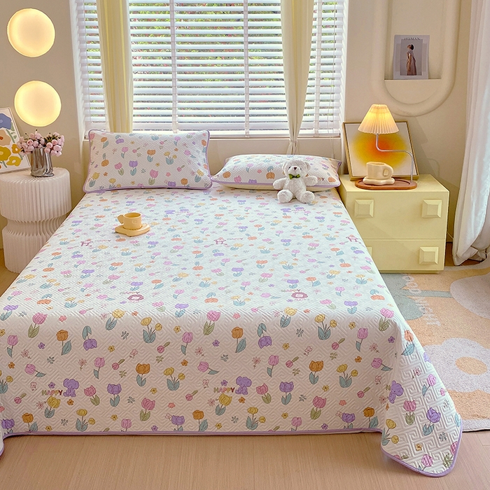 91家纺网 家纺一手货源 找家纺 羽爱家纺 2025新款A类双面印花全棉水洗床盖套件-三件套 快乐崇拜-