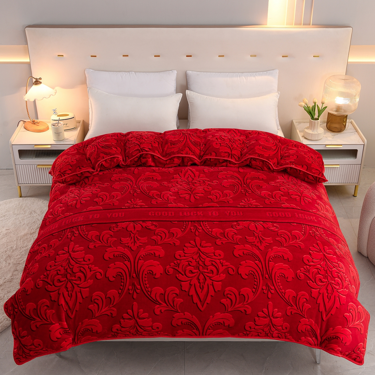 贝诗梦 2025新款牛奶绒金貂绒法莱绒单被套 甜蜜佳缘