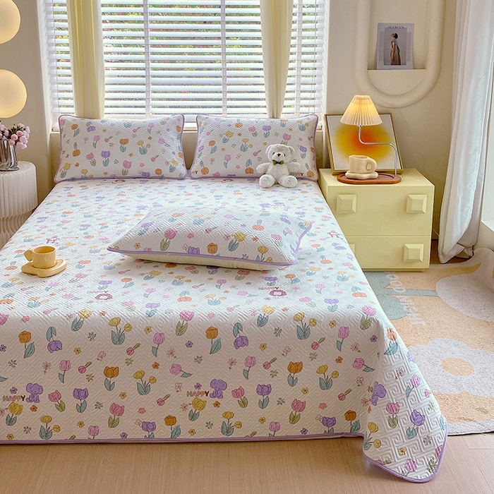 91家纺网 家纺一手货源 找家纺 羽爱家纺 2025新款A类双面印花全棉水洗床盖套件-三件套 快乐崇拜-