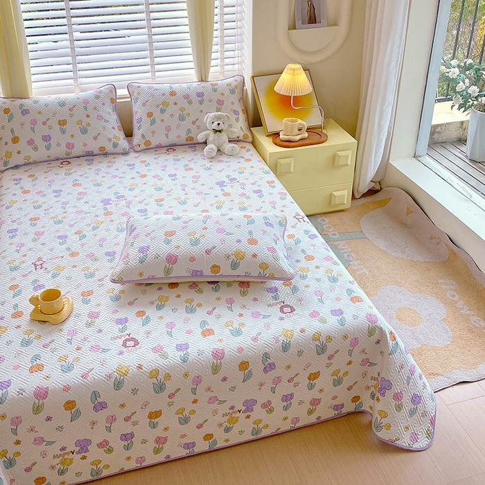 91家纺网 家纺一手货源 找家纺 羽爱家纺 2025新款A类双面印花全棉水洗床盖套件-三件套 快乐崇拜-