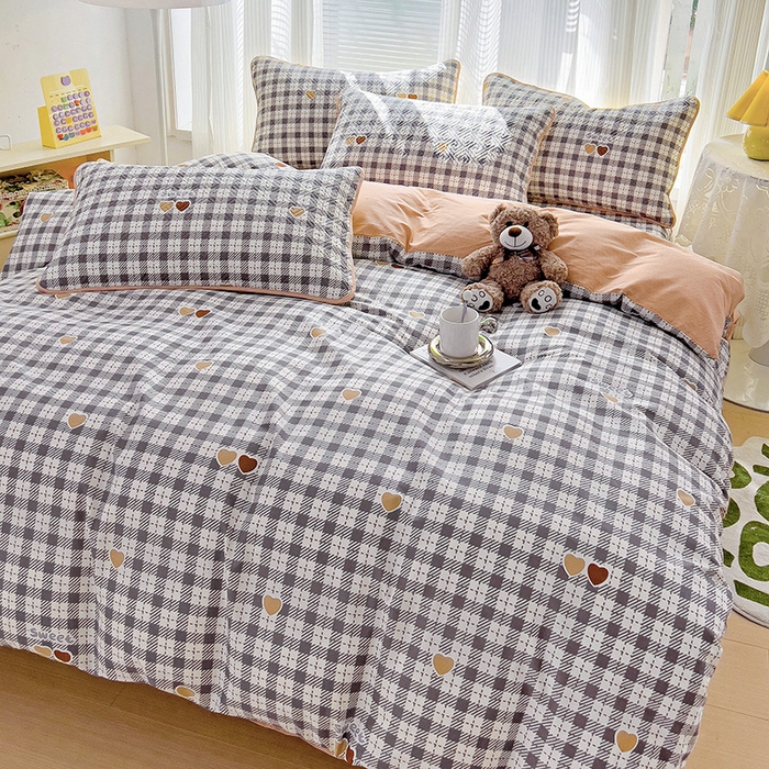 91家纺网 家纺一手货源 找家纺 羽爱家纺 2025新款A类双面印花全棉水洗床盖套件-三件套 恋格-