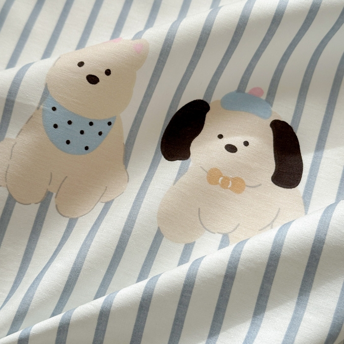 91家纺网 家纺一手货源 找家纺 曼之夏 2025新款全棉纯棉40支学生季卡通印花四件套 小狗日记