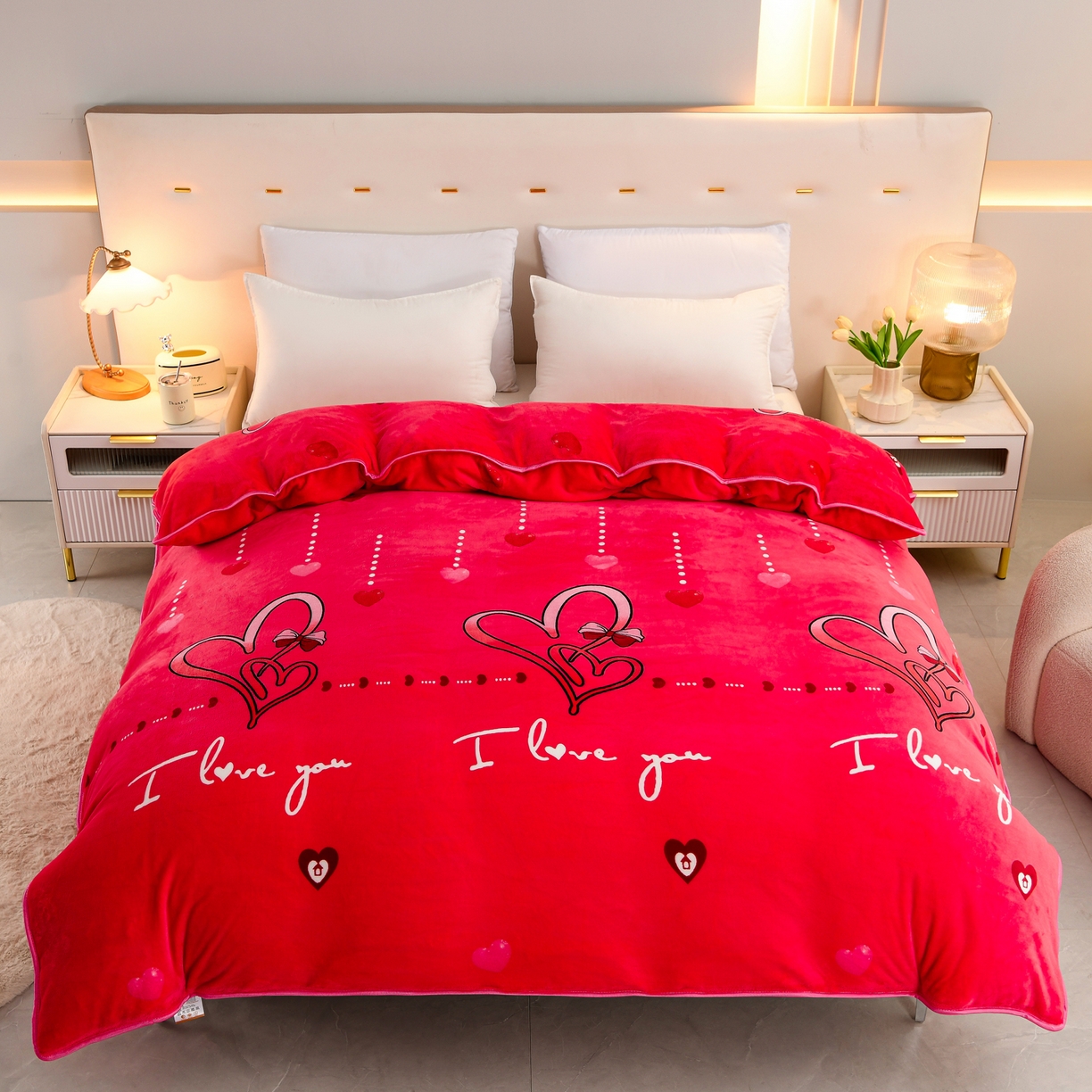 贝诗梦 2025新款牛奶绒金貂绒法莱绒单被套 一生所爱