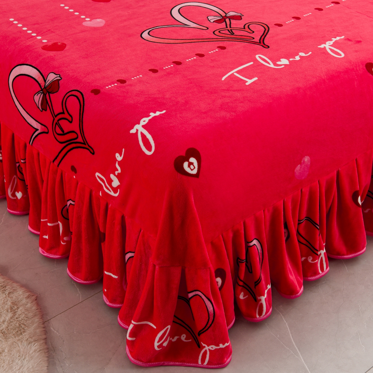 91家纺网 家纺一手货源 找家纺 贝诗梦 2025新款牛奶绒金貂绒法莱绒单被套 一生所爱