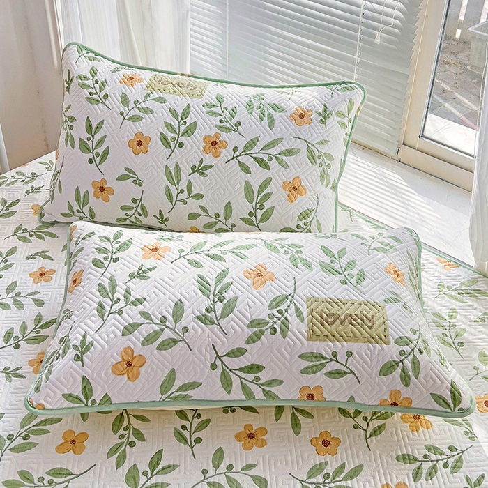 91家纺网 家纺一手货源 找家纺 羽爱家纺 2025新款A类双面印花全棉水洗床盖套件-三件套 清新-