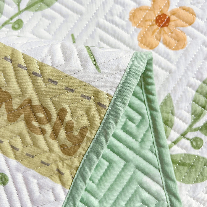 91家纺网 家纺一手货源 找家纺 羽爱家纺 2025新款A类双面印花全棉水洗床盖套件-三件套 清新-