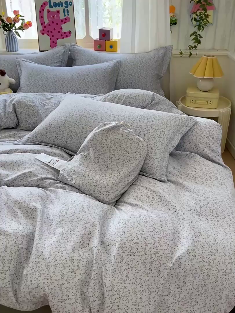 91家纺网 家纺一手货源 找家纺 梦莱斯 2025新款韩国小布袋古法云感棉四件套 曼塔庄园