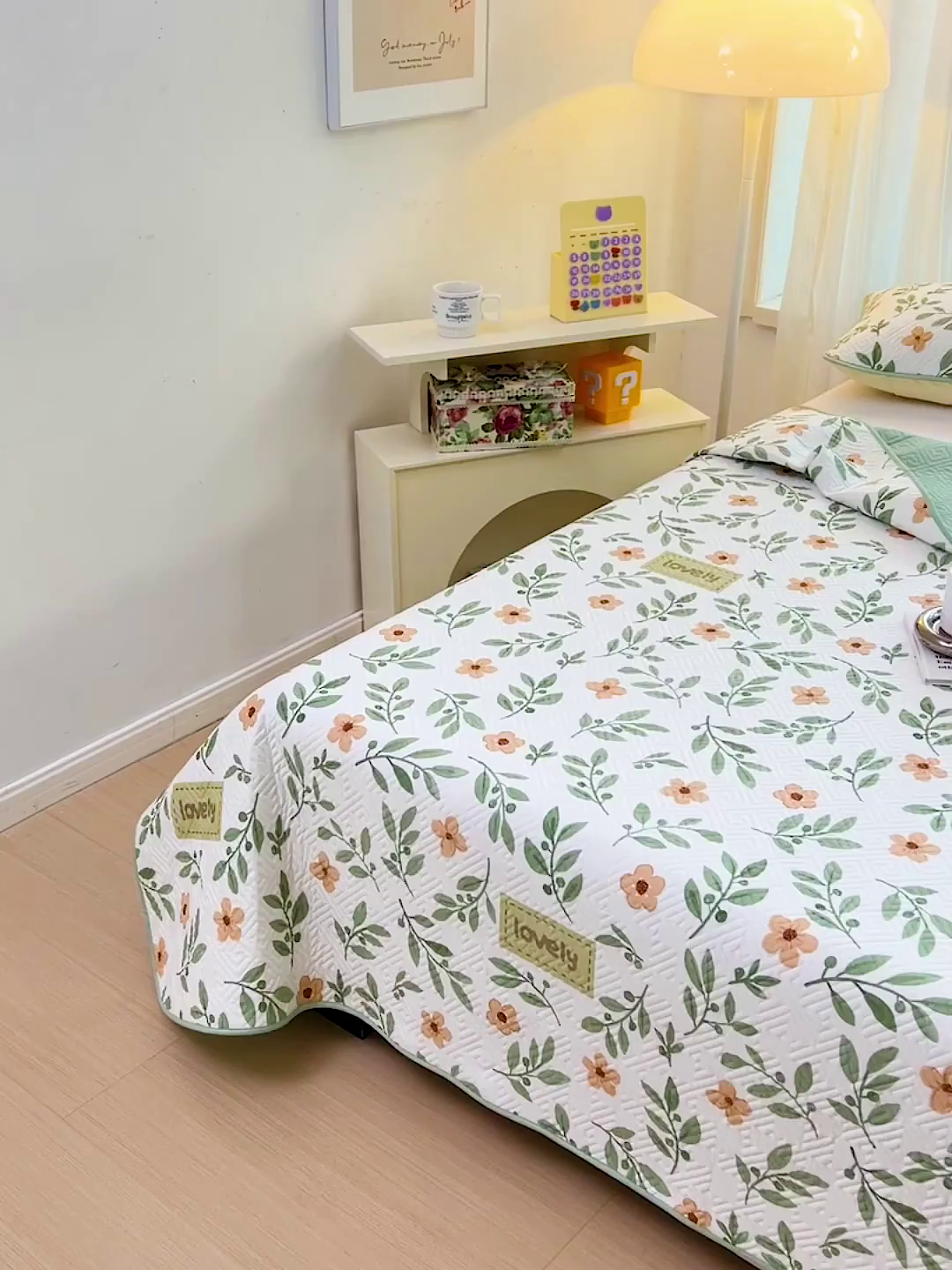 91家纺网 家纺一手货源 找家纺 羽爱家纺 2025新款A类双面印花全棉水洗床盖套件-三件套 清新-