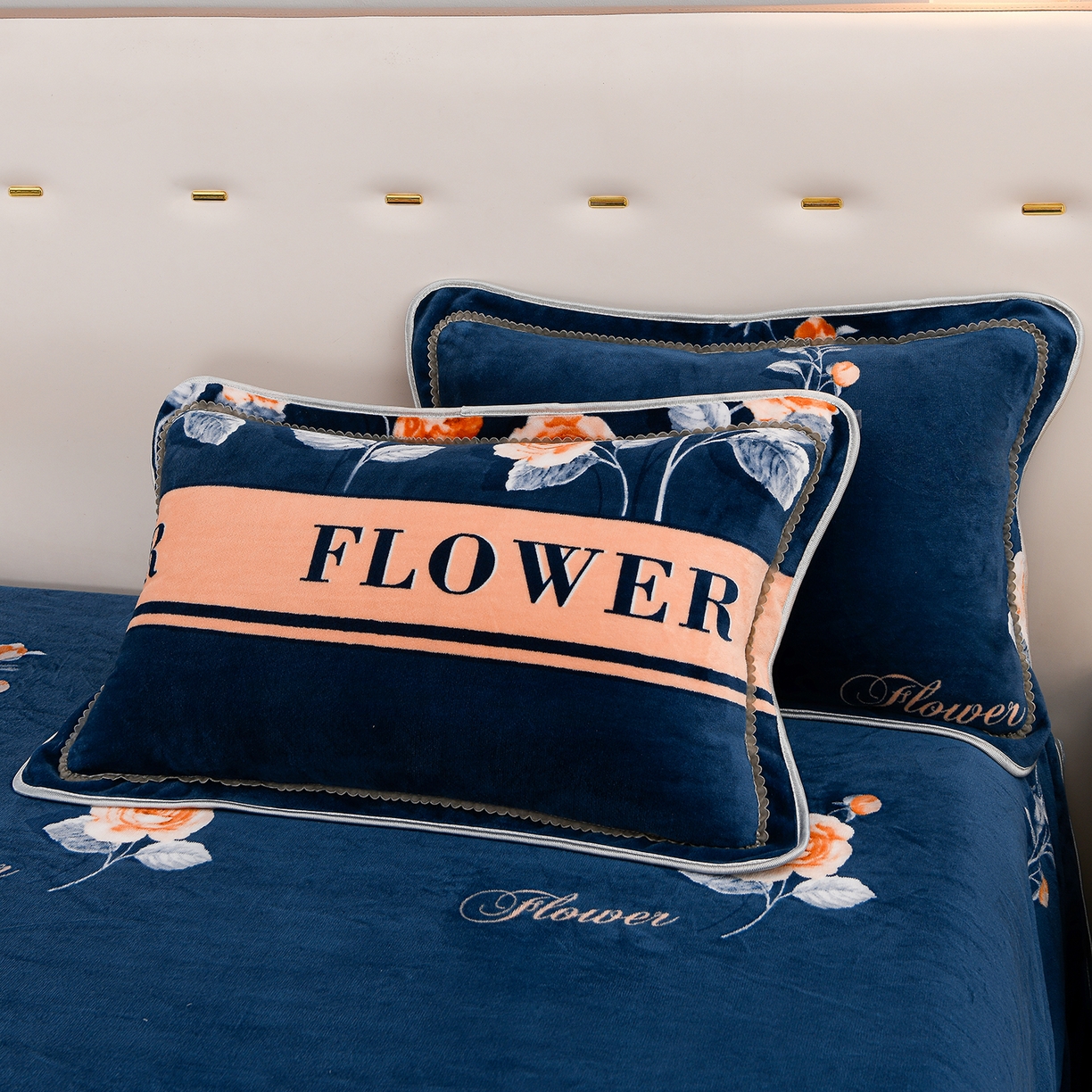 91家纺网 家纺一手货源 找家纺 贝诗梦 2025新款牛奶绒金貂绒法莱绒单被套 月光玫瑰