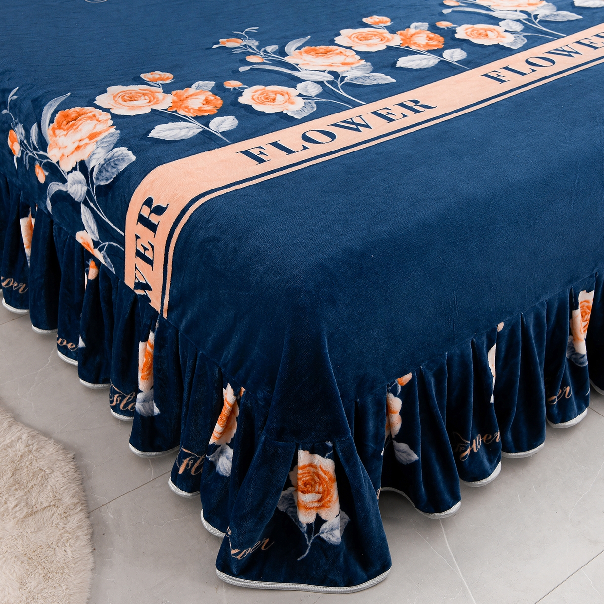 91家纺网 家纺一手货源 找家纺 贝诗梦 2025新款牛奶绒金貂绒法莱绒单被套 月光玫瑰