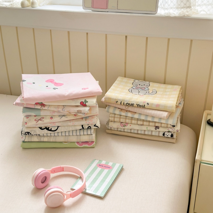 91家纺网 家纺一手货源 找家纺 曼之夏 2025新款全棉纯棉40支学生季卡通印花床单单床单床单单件 组合图仅供展示不可下单