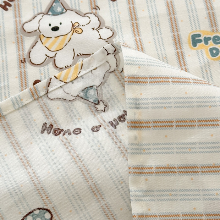 91家纺网 家纺一手货源 找家纺 曼之夏 2025新款全棉纯棉40支学生季卡通印花床单单床单床单单件 茶茶狗