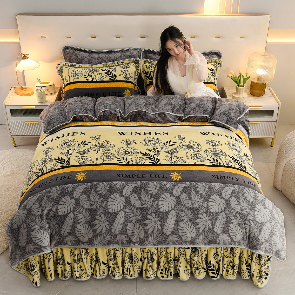 91家纺网 家纺一手货源 找家纺 贝诗梦 2025新款牛奶绒金貂绒法莱绒单被套 朱丽叶