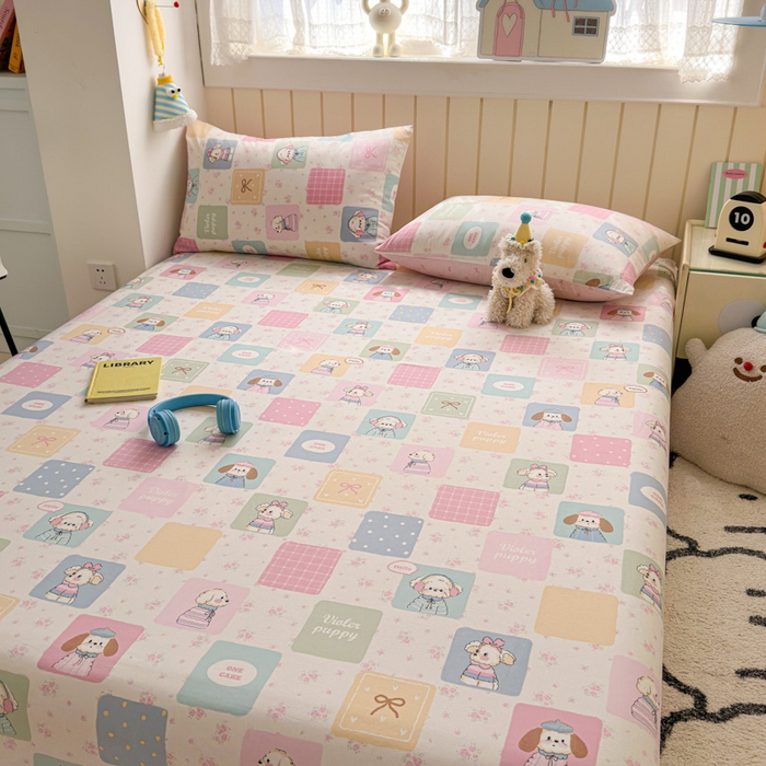 91家纺网 家纺一手货源 找家纺 曼之夏 2025新款全棉纯棉40支学生季卡通印花床单单床单床单单件 开心屋