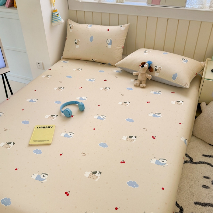 91家纺网 家纺一手货源 找家纺 曼之夏 2025新款全棉纯棉40支学生季卡通印花床单单床单床单单件 可可汪