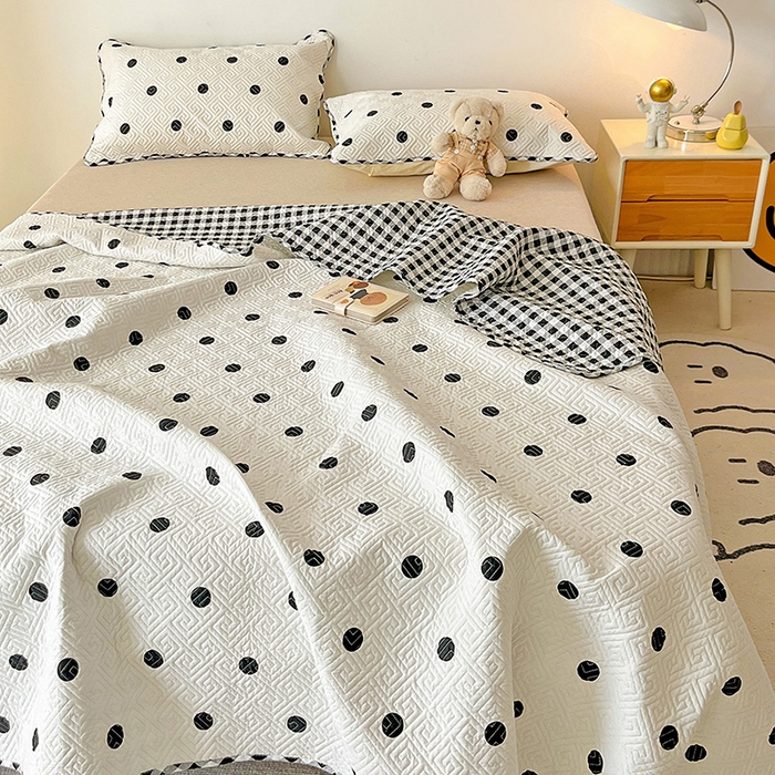 91家纺网 家纺一手货源 找家纺 羽爱家纺 2025新款A类双面印花全棉水洗床盖套件-三件套 星星点灯-