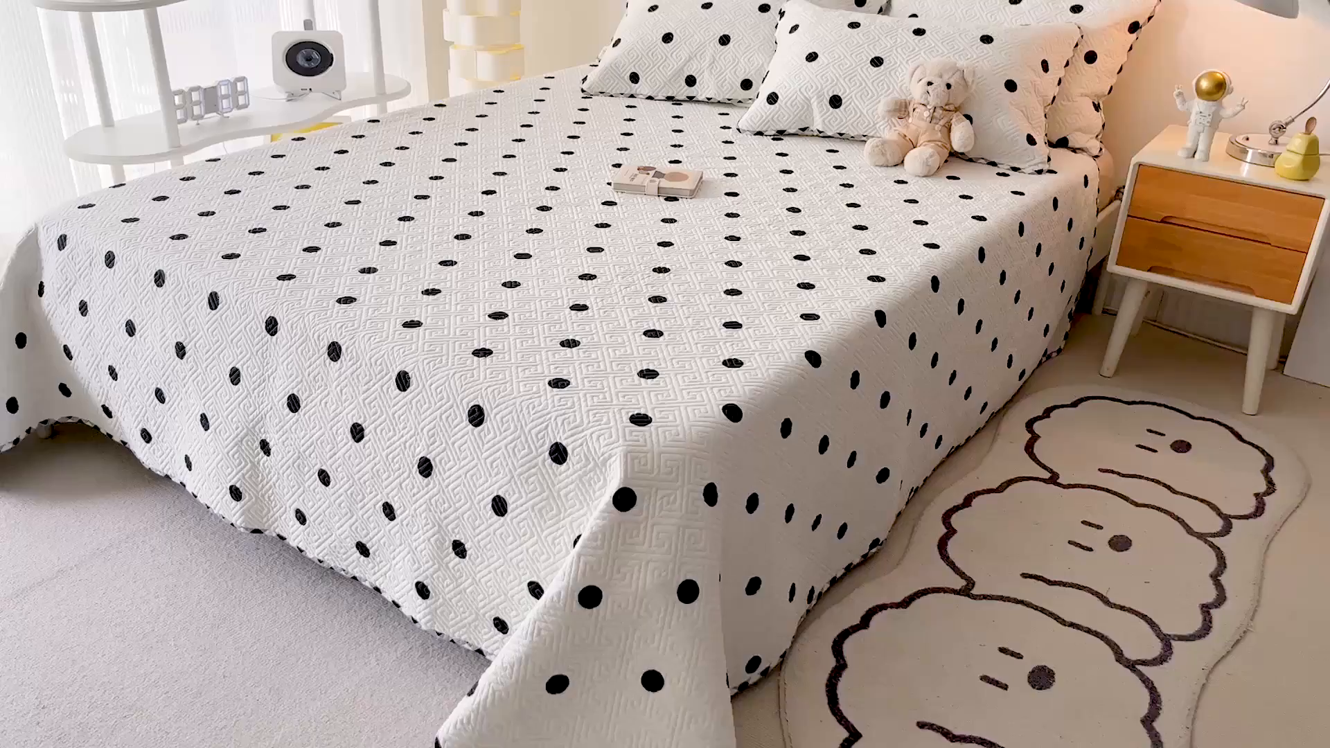 91家纺网 家纺一手货源 找家纺 羽爱家纺 2025新款A类双面印花全棉水洗床盖套件-三件套 星星点灯-