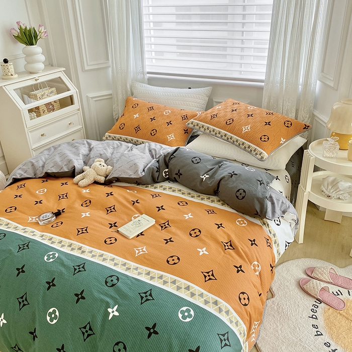 91家纺网 家纺一手货源 找家纺 羽爱家纺 2025新款A类双面印花全棉水洗床盖套件-三件套 伊丽莎白-