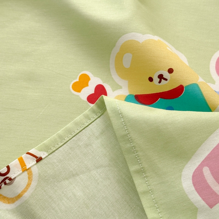 91家纺网 家纺一手货源 找家纺 曼之夏 2025新款全棉纯棉40支学生季卡通印花床单单床单床单单件 趣味熊