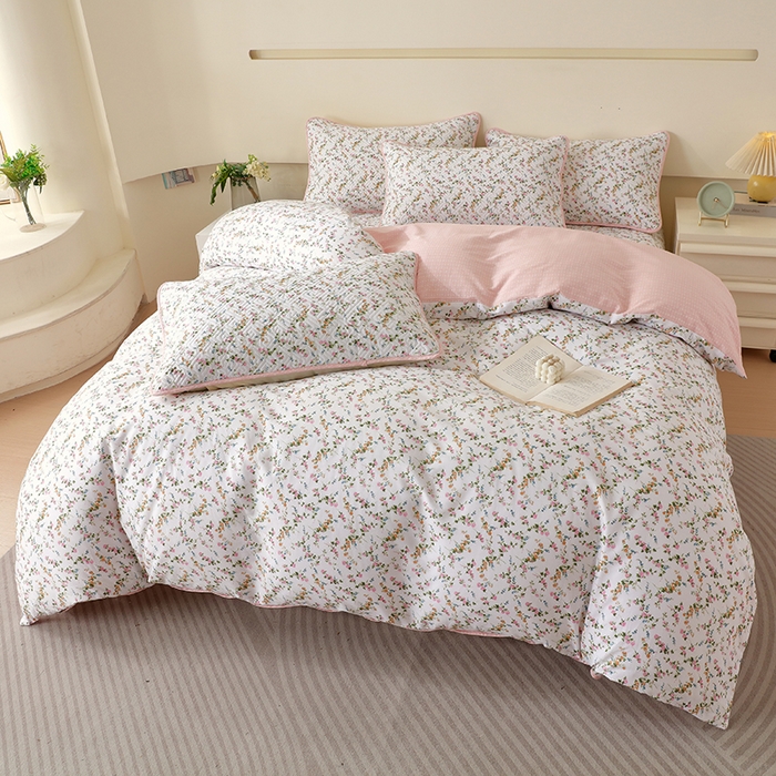 91家纺网 家纺一手货源 找家纺 羽爱家纺 2025新款A类双面印花全棉水洗床盖套件-三件套 月影倾城-