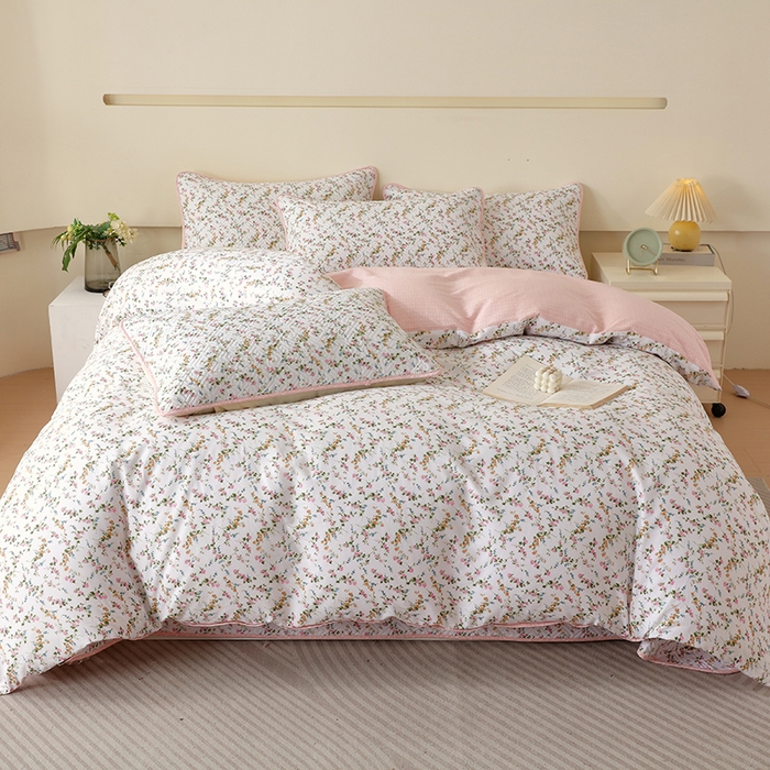 91家纺网 家纺一手货源 找家纺 羽爱家纺 2025新款A类双面印花全棉水洗床盖套件-三件套 月影倾城-