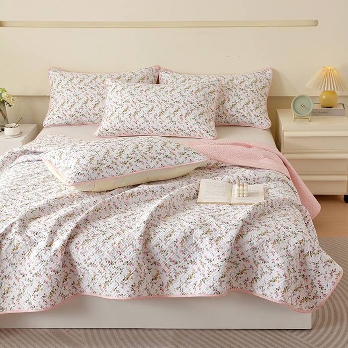 91家纺网 家纺一手货源 找家纺 羽爱家纺 2025新款A类双面印花全棉水洗床盖套件-三件套 月影倾城-